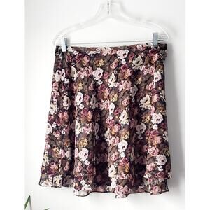 Vintage Express Compaigne International Floral Mini Skirt Size Large 90s Boho
